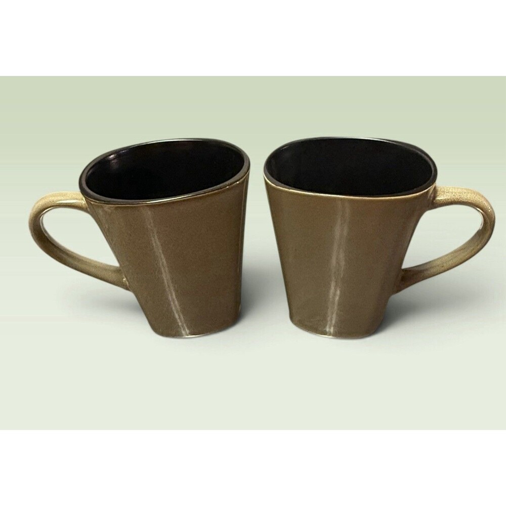 Home Trends Rave Dark Sand Speckled Brown Mugs - Set of 2 - Discontinued Square